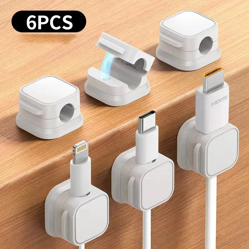Magnetic Cable Clips for Desk Organization (12-Pack)