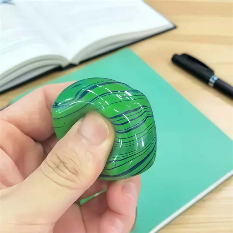 Squishy Stress Relief Cube with Soothing Swirl Design