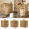 Three rolls of natural jute twine in 4mm, 5mm, and 6mm diameters for crafts and décor