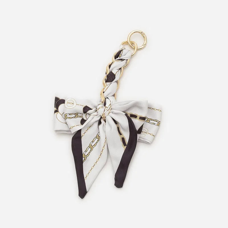 Elegant Bow Chain Bag Strap with Hanging Charm
