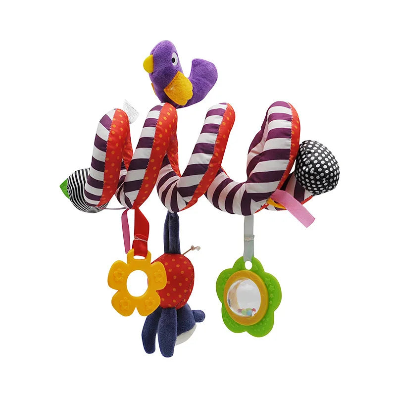 Soft Car Seat & Stroller Toy Set with Mirror, Crinkle, and Squeaky Sounds