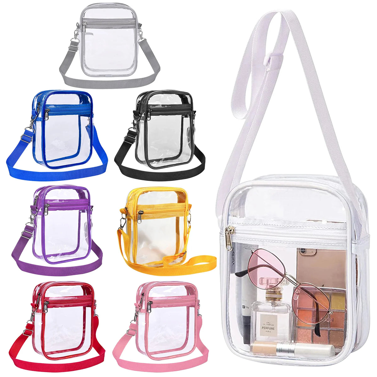 Clear Crossbody Bag – Stadium Approved Transparent PVC Purse