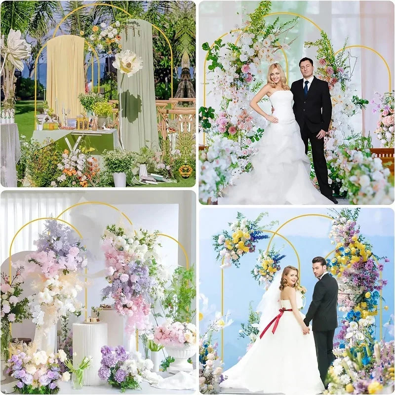 Elegant Gold Balloon Arch Frame & Backdrop Stand