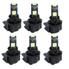 A set of T5 LED instrument panel bulbs with twist lock bases shown in various orientations.