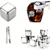 Reusable Stainless Steel Whiskey Stones with Tongs
