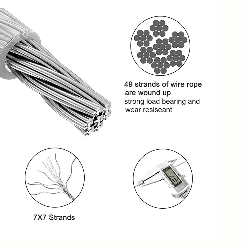Pvc-Coated Steel Wire Rope Clothesline Kit with Hardware