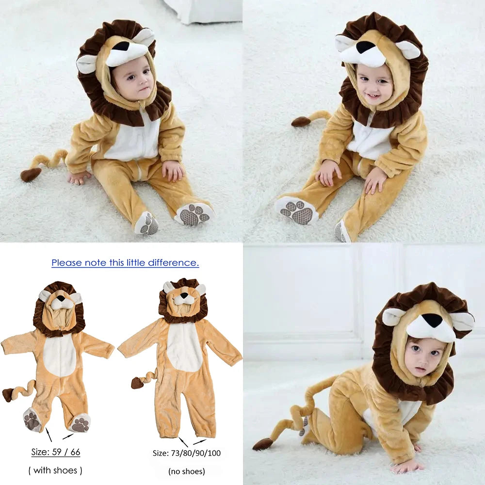 Adorable Animal Kigurumi Costume Romper for Babies and Toddlers