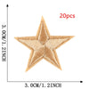A single tan star embroidery patch is shown against a measurement scale, indicating its size of 3.0cm or 1.2 inch.