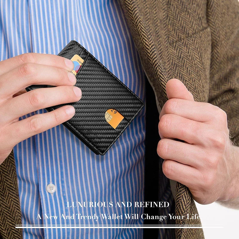 Slim RFID-Blocking Carbon Fiber Wallet