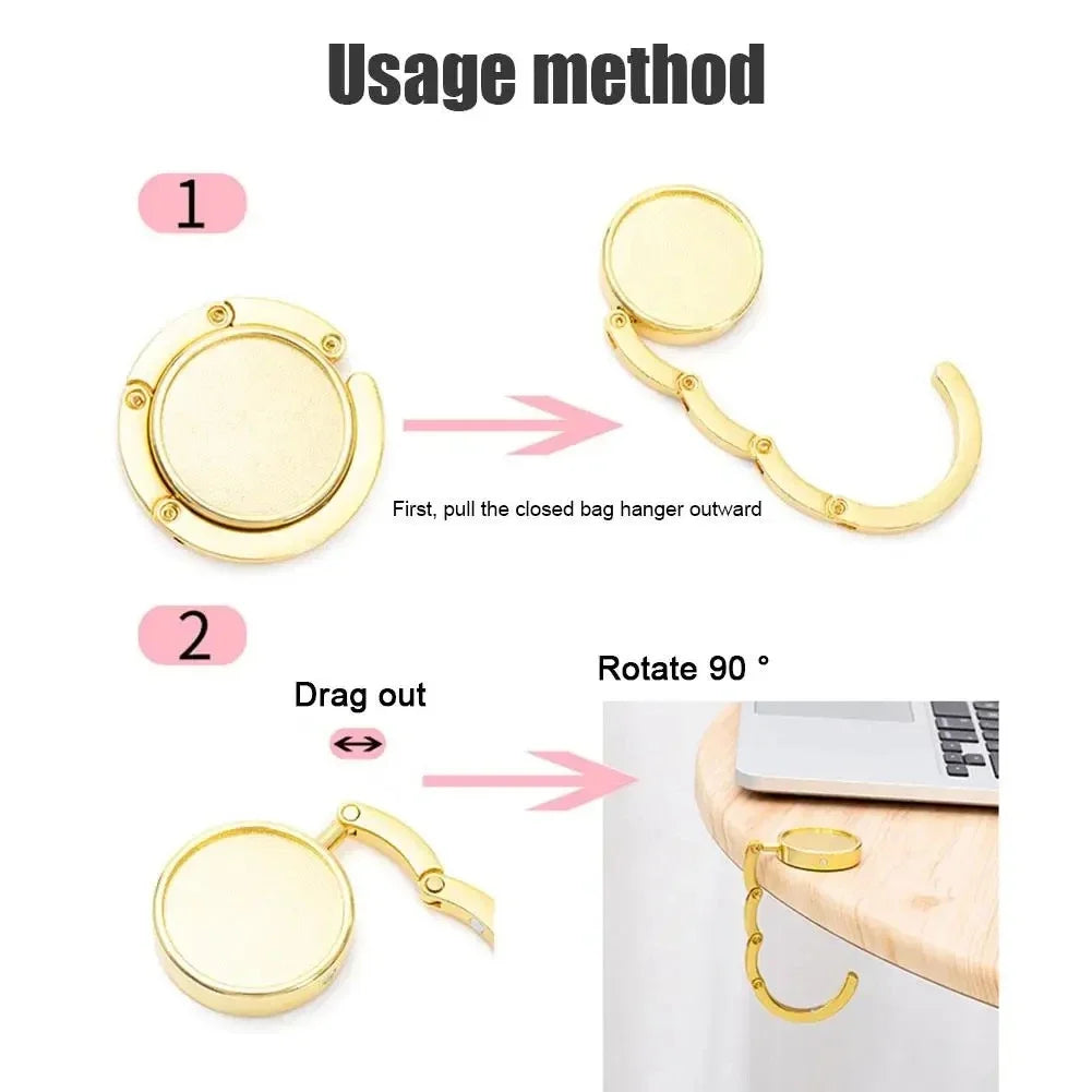Folding Bag Hook for Travel and Storage