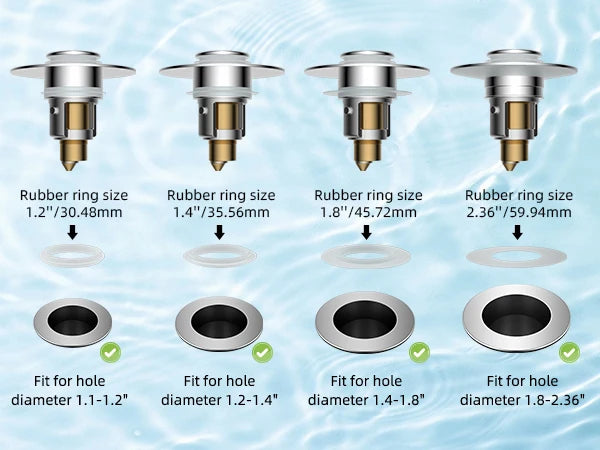 Universal Stainless Steel Sink Drain Filter with Spring-Loaded Stopper
