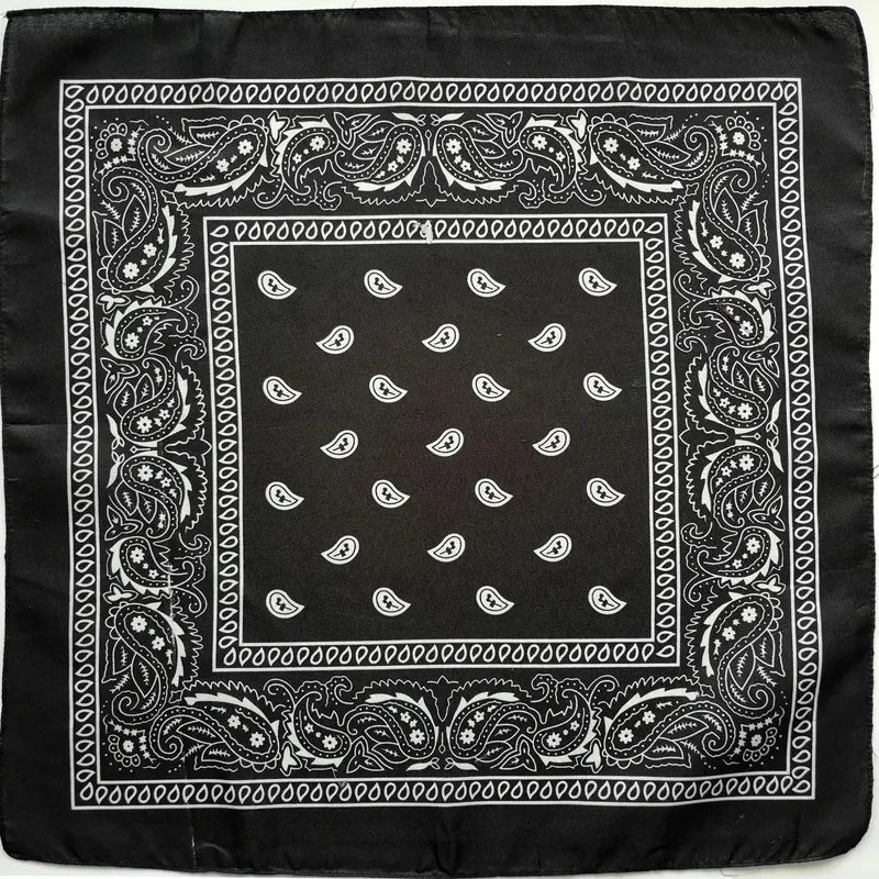Paisley Bandana Square Scarf – 55cm Cotton Blend for Men and Women