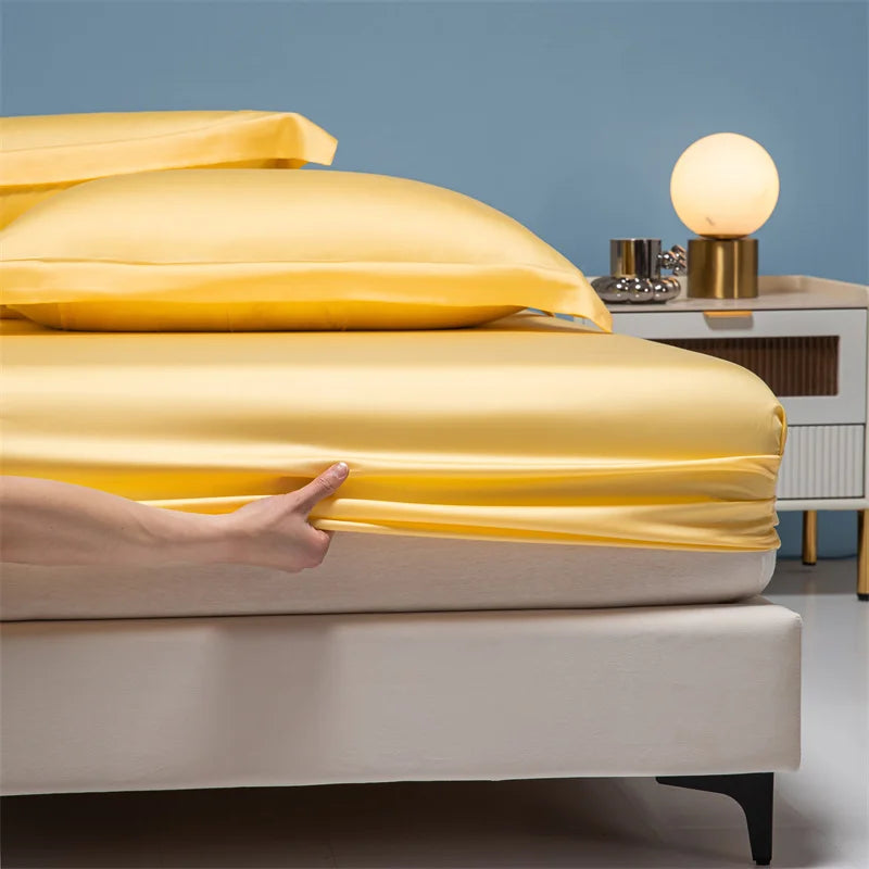 100% Bamboo Bed Sheet Set with Deep Pocket Fitted Sheet