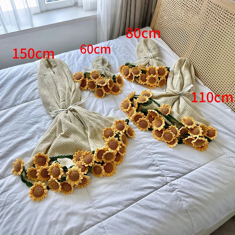 Hand Knitted Rose Bouquet Throw Blanket