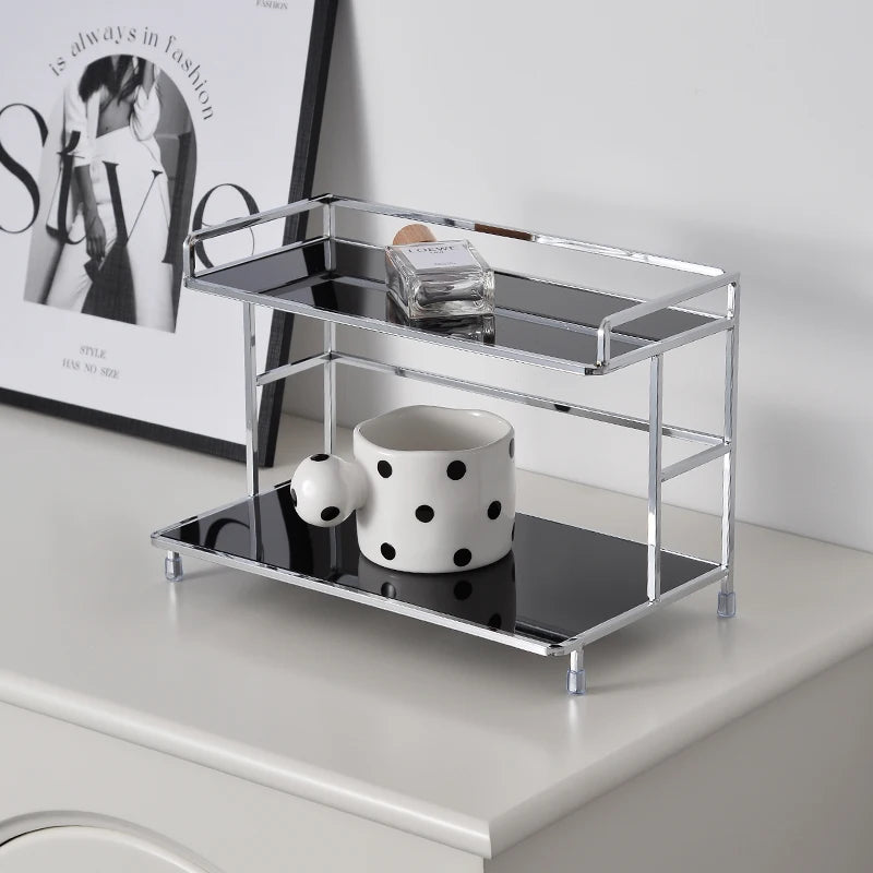 Two-Tier Metal Desktop Storage Rack