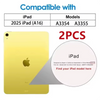 Protection en verre trempé jaune pour iPad, compatible avec les modèles A3354 et A3355.