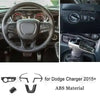 Carbon fiber interior trim kit for Dodge Charger 2015+ featuring ABS material components.