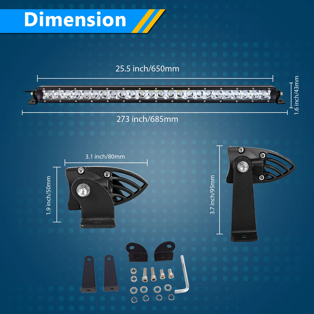 Single Row LED Light Bar for Off-Road Vehicles