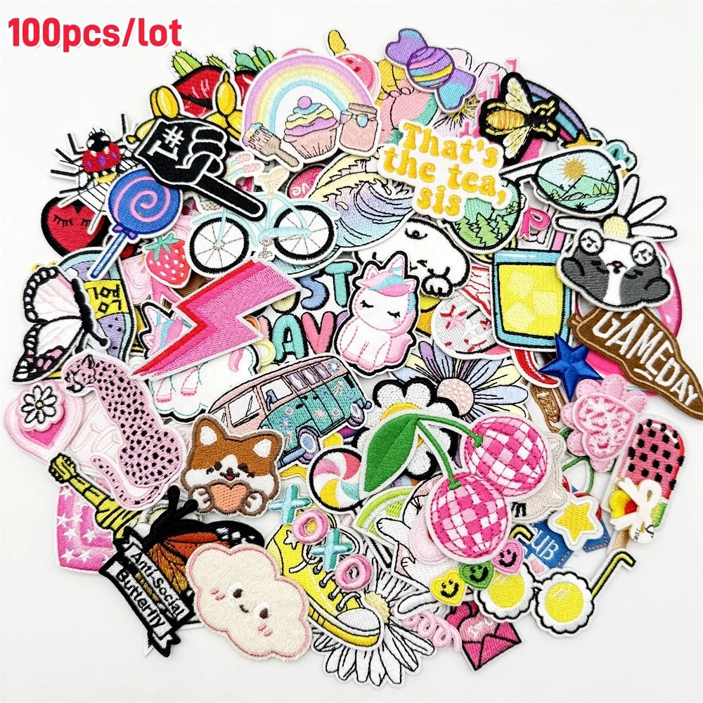 Assorted Cartoon Embroidery Patches for DIY Clothing and Accessories