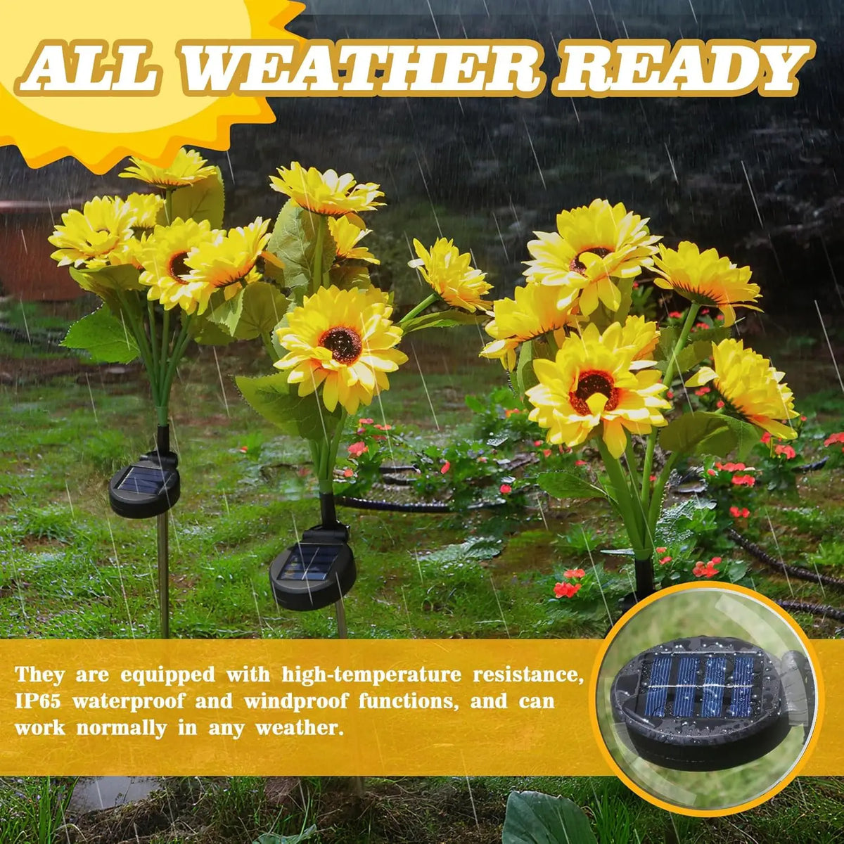 Solar Sunflower Garden Lights
