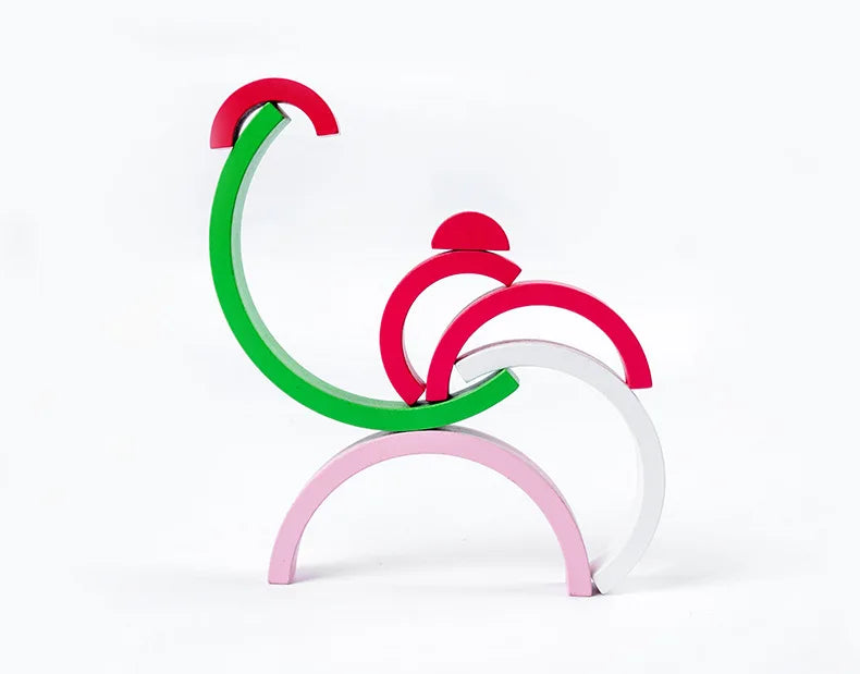 Rainbow Arch Bridge Wooden Building Blocks for Kids