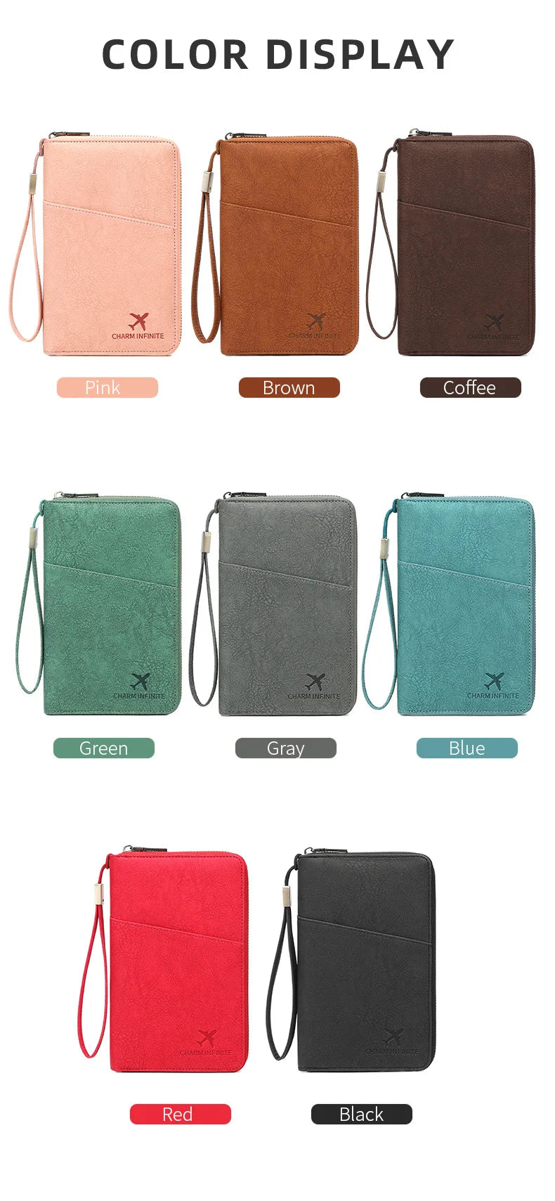 RFID Blocking Travel Passport Holder and Document Organizer