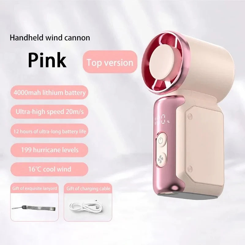 Mini Handheld Turbo Fan with LED Display