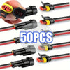 Waterproof 2-Pin Electrical Connector Kit with 16 AWG Wire