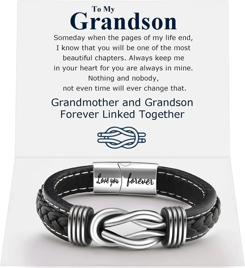 Infinity Knot Leather Bracelet for Men