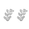 Puces d'Oreille en Argent Sterling à Forme de Feuille