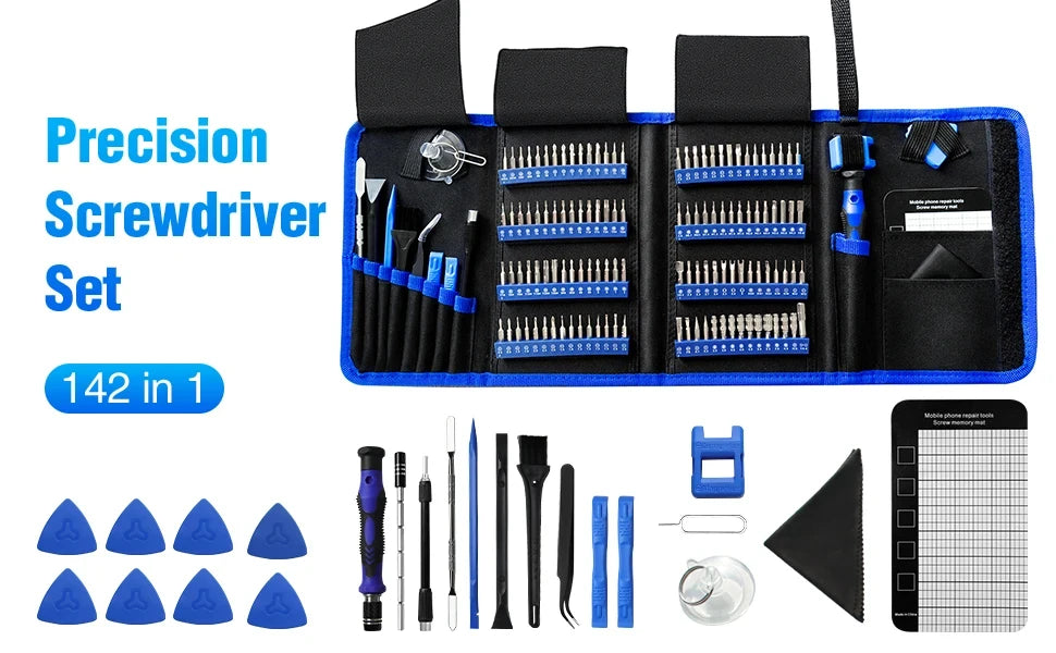 142-in-1 Precision Screwdriver Set with 120 Magnetic Bits