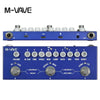 Blue M-VAVE multi-effects guitar pedal with various knobs and input/output jacks