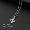 Initial Letter Pendant Necklace with Stainless Steel Chain