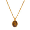 Oval Tiger's Eye Pendant Necklace