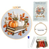 Fall Pumpkin Cross Stitch Kit for Adults with Embroidery Tools