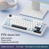 لوحة مفاتيح AULA F75 الميكانيكية اللاسلكية/بلوتوث/السلكية للألعاب، إضاءة RGB قابلة للتخصيص، تخطيط 75%، تصميم OEM مع هيكل Gasket