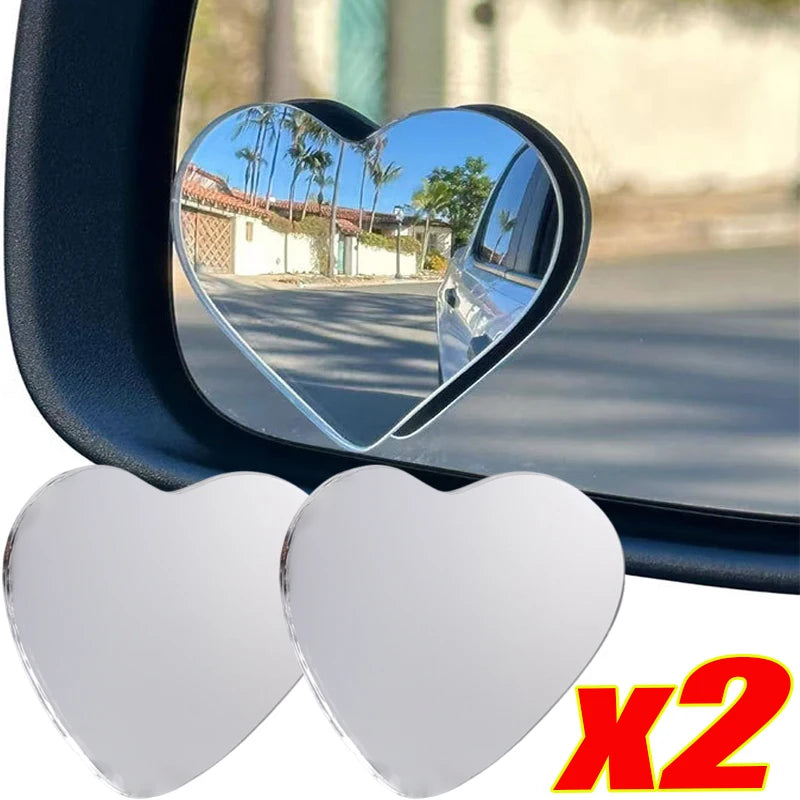 Heart-Shaped Car Blind Spot Mirrors (2-Pack)