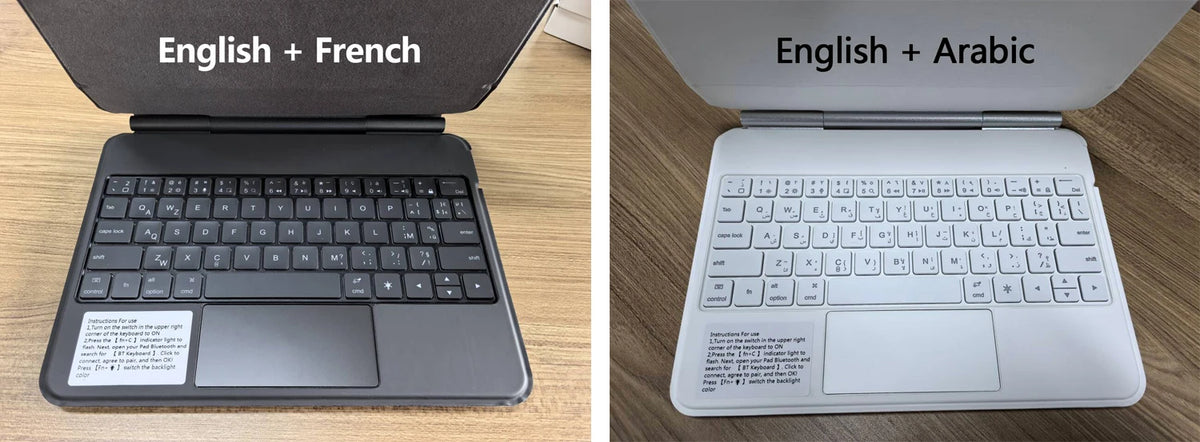 Bluetooth Keyboard Case with Touchpad for iPad Pro, Air & Standard Models