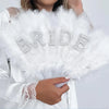 Elegant White Feather Fan for Weddings and Bridal Events