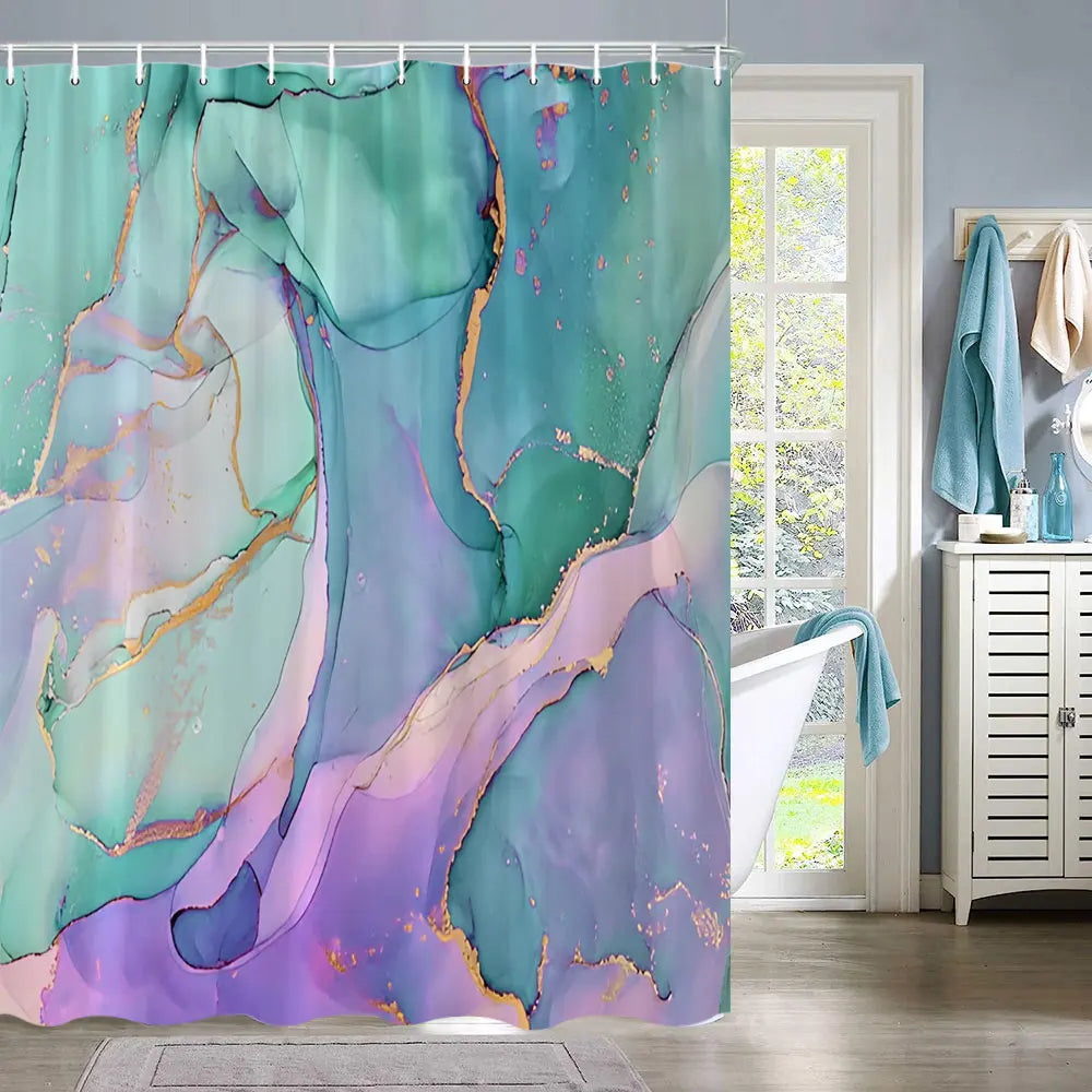Luxury Marble Abstract Fluid Pattern Shower Curtain