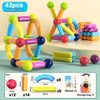 Magnetic Building Sticks and Balls Construction Set - 188 Pieces STEM Toy for Kids