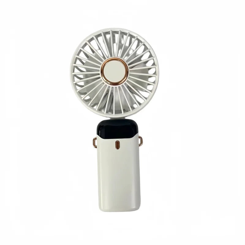 Compact USB Rechargeable Fan with Digital Display & Aroma Diffuser