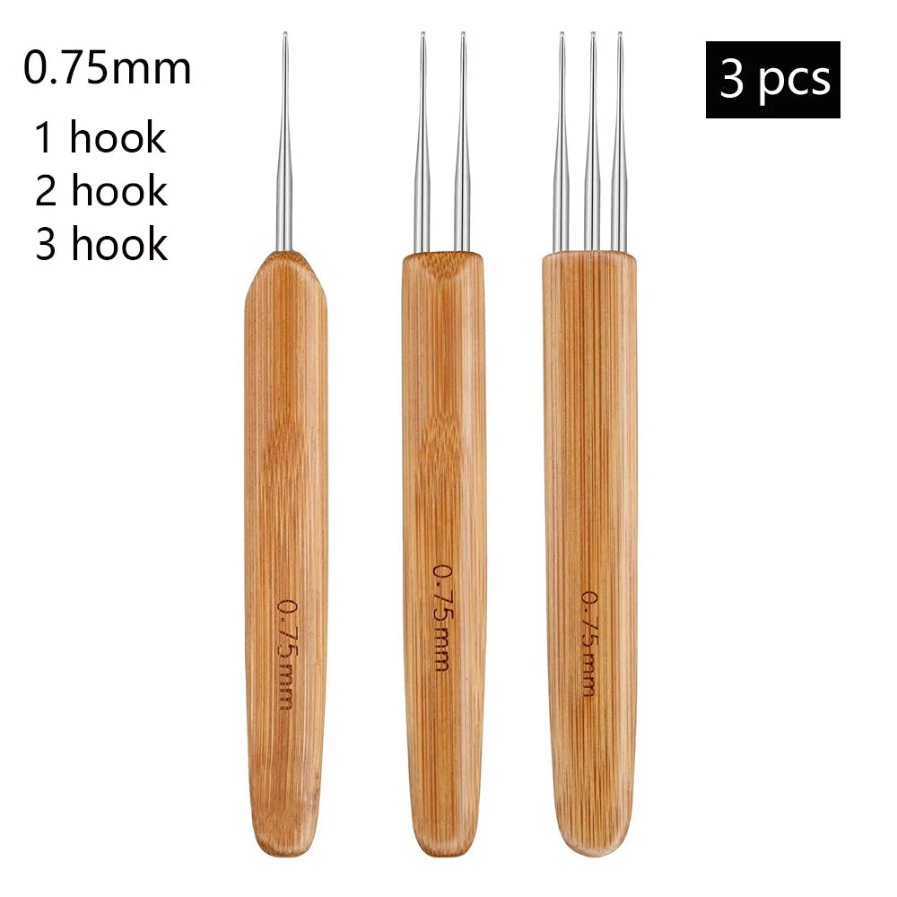 Dreadlock Crochet Hook Tool Kit with Comfort-Grip Handles