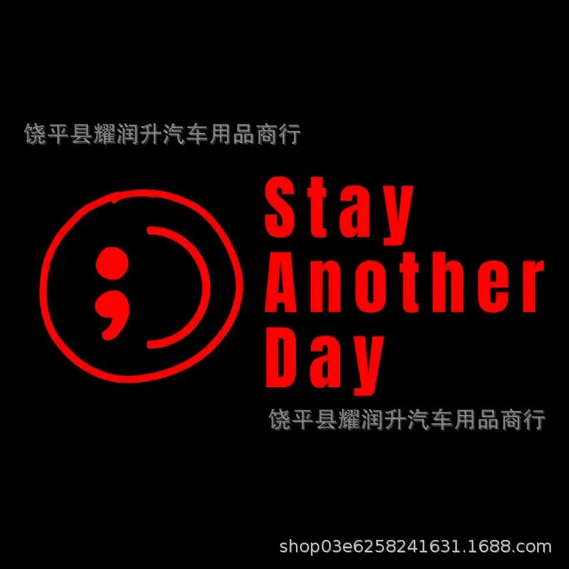 Stay Another Day Semicolon Smile Car Sticker