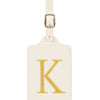 Personalized Embroidered Leather Luggage Tag with Letter Initial