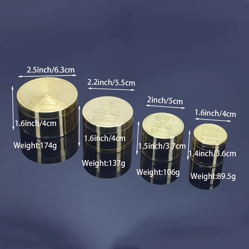 Gold Coin Pattern Metal Herb Grinder