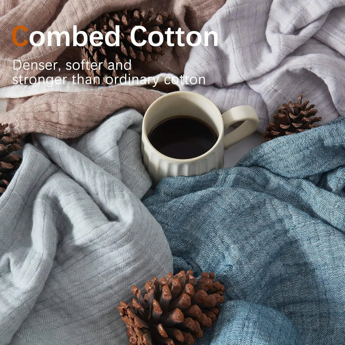 Breathable 4-Layer Cotton Muslin Blanket — Lightweight & Soft for All Seasons