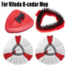 Red mop head and two white mop pad replacements for Vileda O-cedar mop