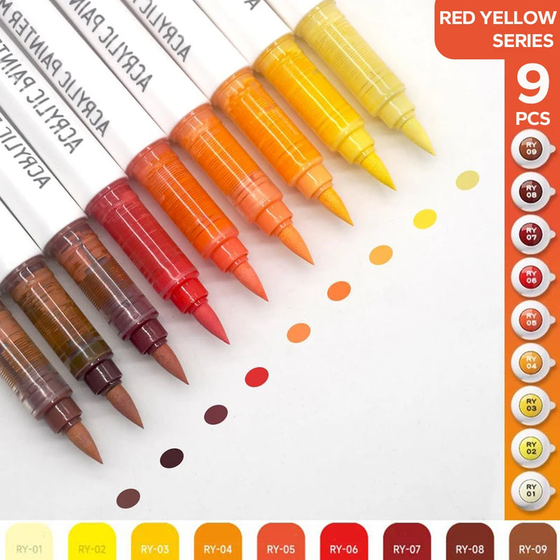9-teiliges Acryl-Pinselstift-Set