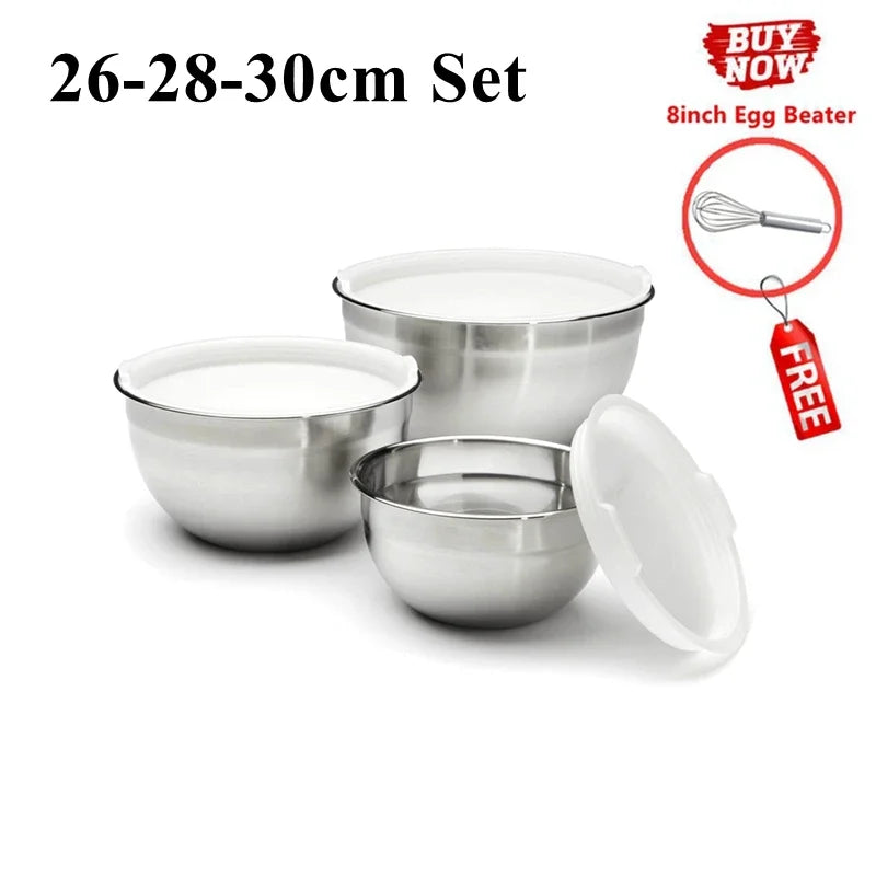Juego de Bowls de Acero Inoxidable con Tapas Herméticas